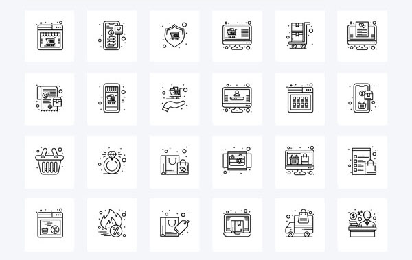 Набор иконок: онлайн-покупки Набор иконок: онлайн-покупки