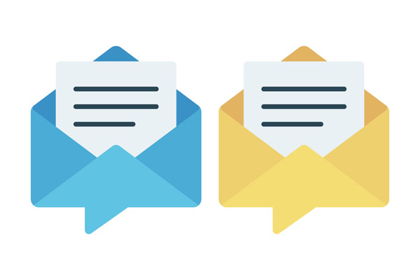 Иконка почты в виде чата и открытого конверта Иконка почты в виде чата и открытого конверта