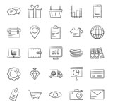 Набор черно-белых иконок: покупки и доставка Набор черно-белых иконок: покупки и доставка