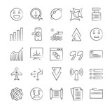 Набор черно-белых иконок: эмоции и общение Набор черно-белых иконок: эмоции и общение